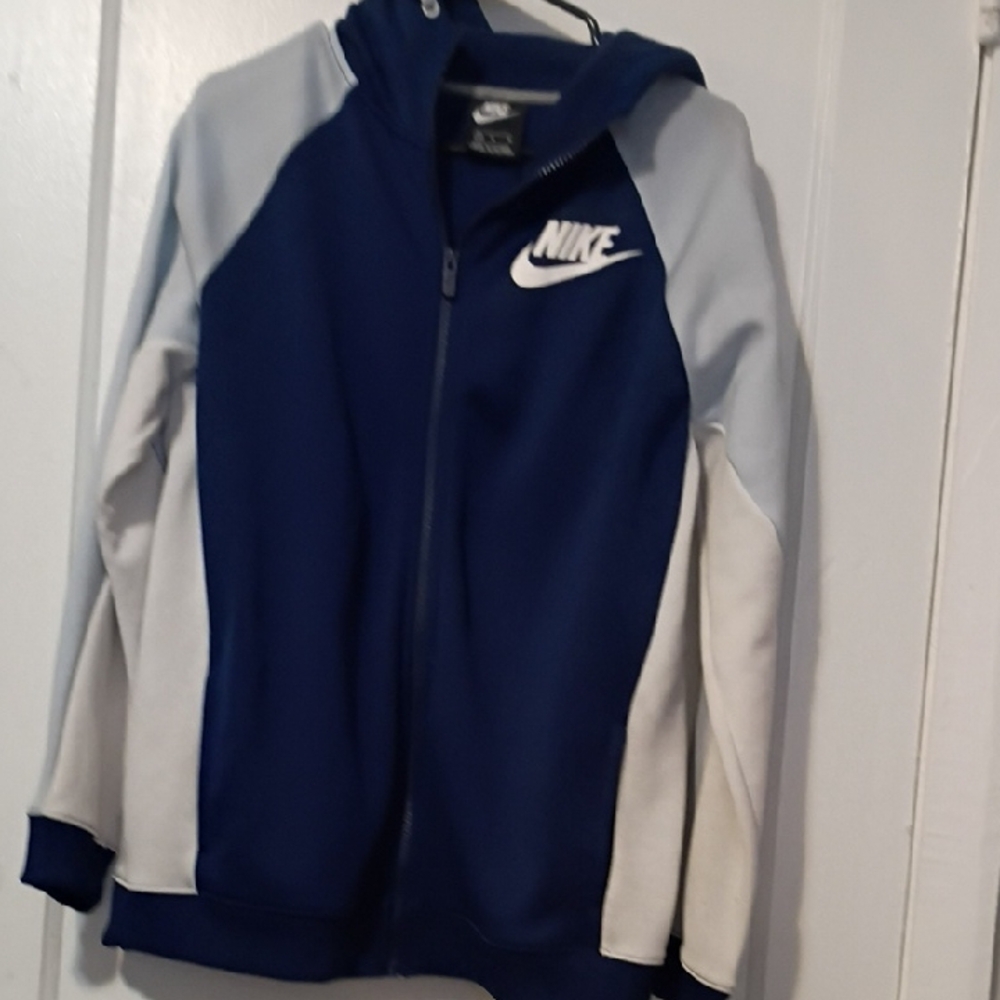 Nike Navy and Light Gray Zip-Up Hoodie